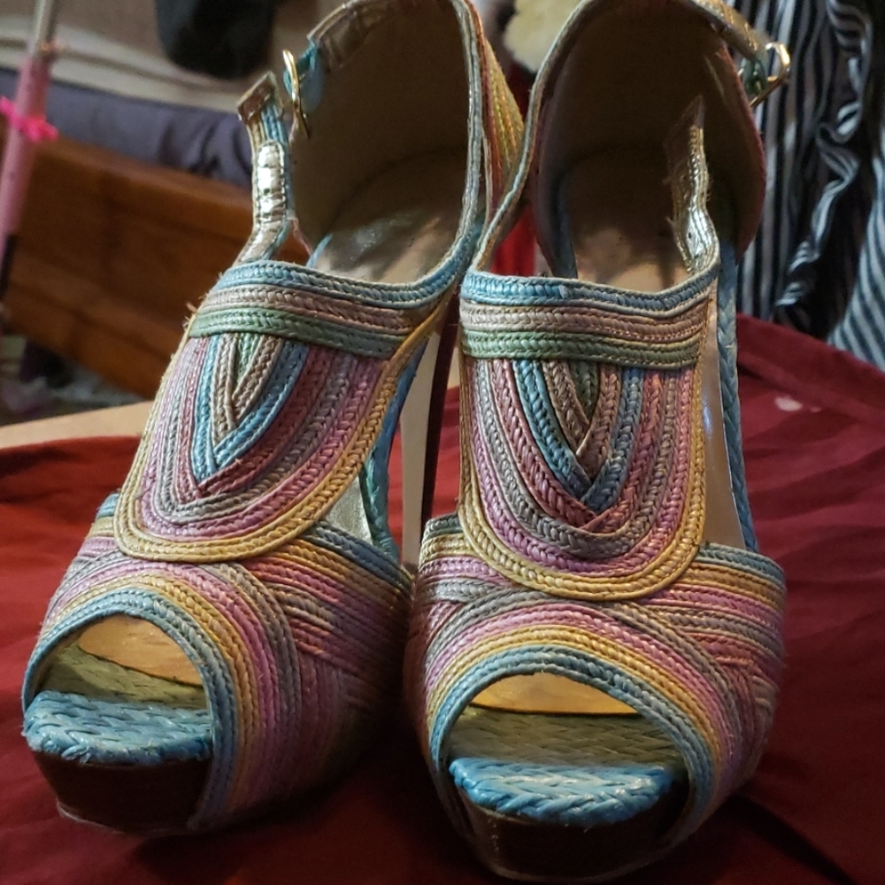 Bakers Multi-color Braided Heels